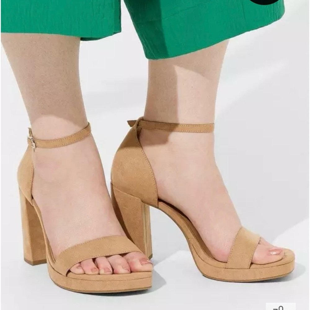 Torrid Tan Ankle Strap Block Heels